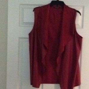 LISETTE  Large faux red leather vest
